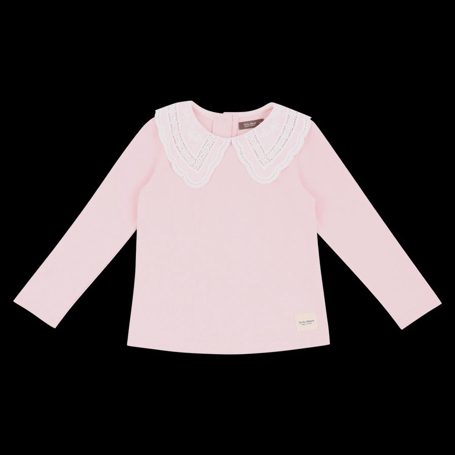 Lace Collared Long Sleeve T-Shirt, Size: SX 3-4T