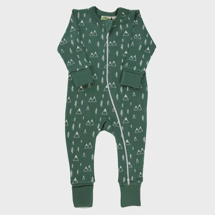 Organic  &#39;2-Way&#39; Zip  Romper, Shape: Mountains, Size: 3-6M