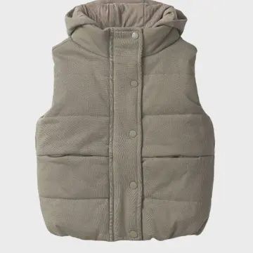 Hooded Puffer Vest, Colour: Army Green, Size: 18-24M