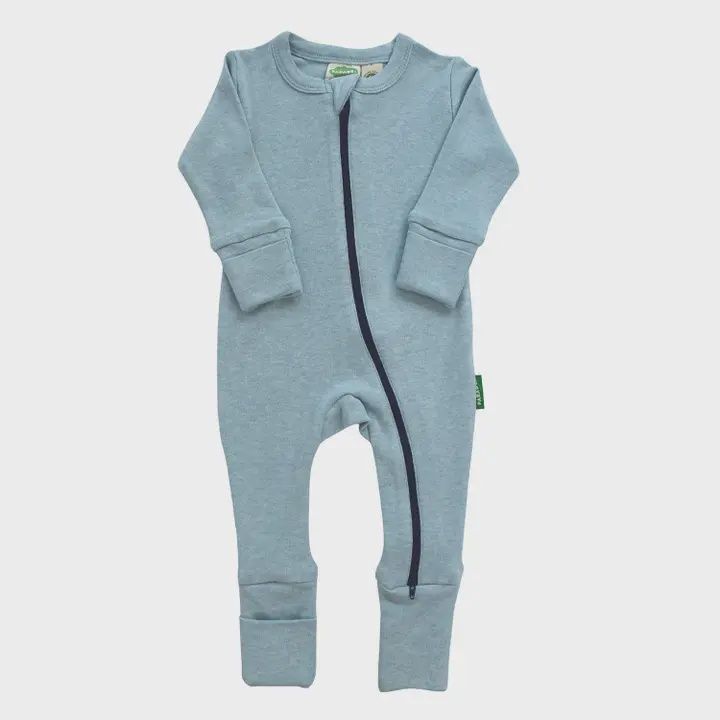 Snuggle Soft Melange &#39;2-Way&#39; Zipper Romper, Colour: Blue, Size: 18-24M