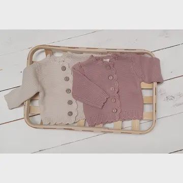 Sweater Cardigan Cotton Knit Sophia (Dusty Pink)