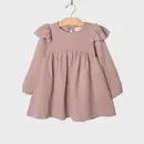 Embroidered Sleeve Dress- Lilac, Size: 2Y