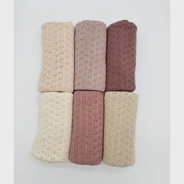 Knitted Cotton Crib Blanket Lace Knit