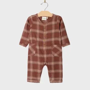 Cargo Long Leg Romper- Fall Rust