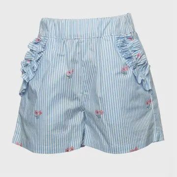 Stripe Floral Shorts BLUE