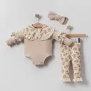 3-piece Baby Girl Set &quot;Waffle&quot; with Floral Pattern