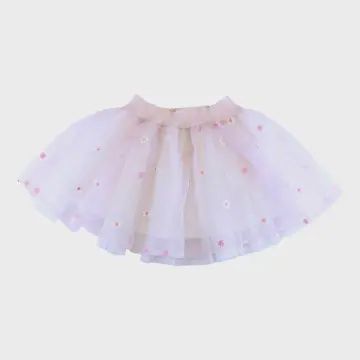 Floral Organza Tutu Skirt Pink