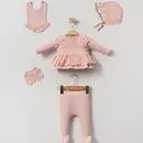 5-piece Set 100% Cotton Dusty Pink 0-3M