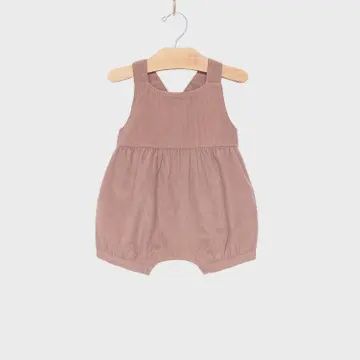 Corduroy Shortie Gathered Romper- Mauve