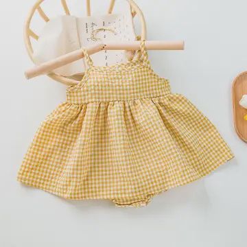 Sling Plaid Romper Summer Jumpsuit Onesies