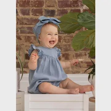 Sunset Fields Blue Baby Romper