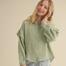 Tween Kids Girls Drop Shoulder Long Sleeve Top