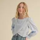 Tween Kids Girls Long Sleeve Button Down Cropped Top