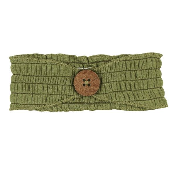Button Headband, Colour: Sage