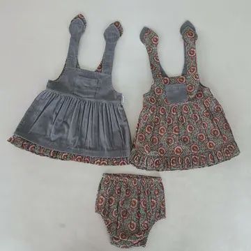 Reversible Solid Brown Corduroy &amp; Grey Floral Printed, Colour: DRESS, Size: 0-3M