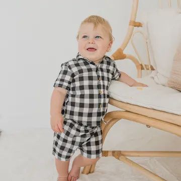 Black Checkered Printed