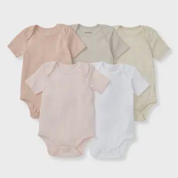 Organic Solid Short Sleeve Bodysuits