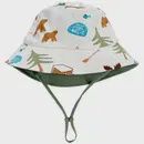 Reversible Organic Cotton Bucket Hats, Colour: Canada and Camper Green, Size: 3-6M