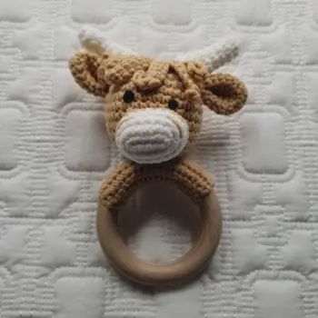 Crochet Baby, Shape: Khaki Highland Cow