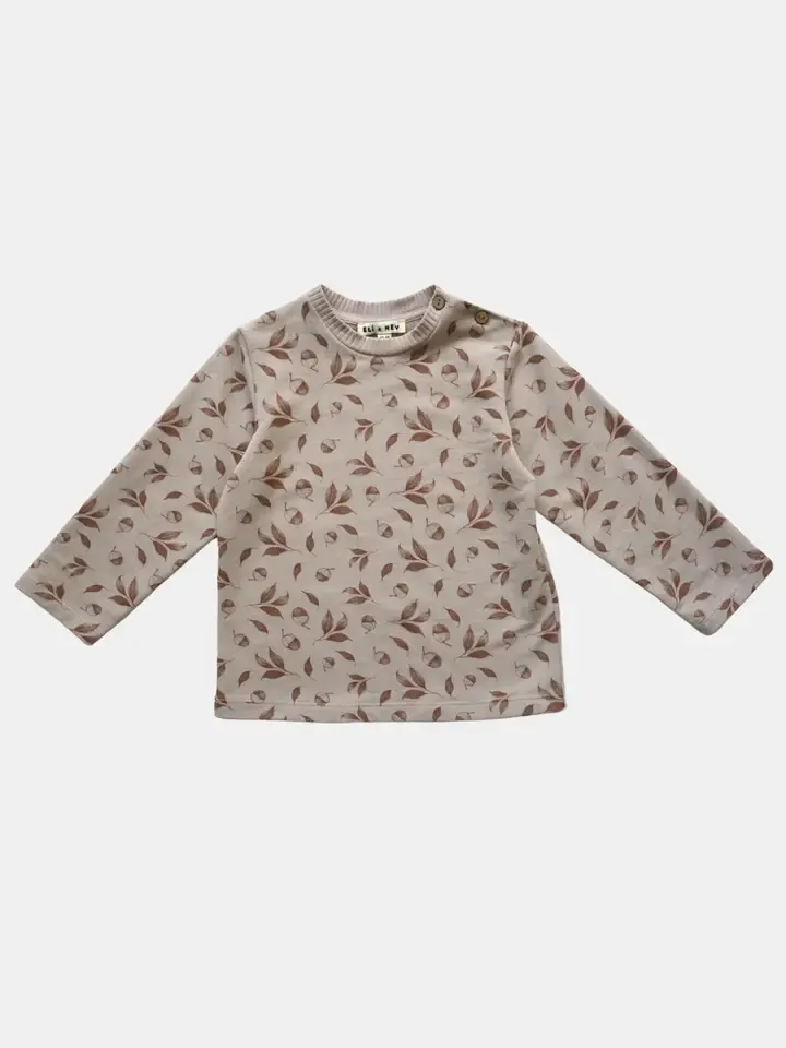 Baby Kid Long Sleeves T-Shirt Leaves Pattern Oeko, Size: 3-6M
