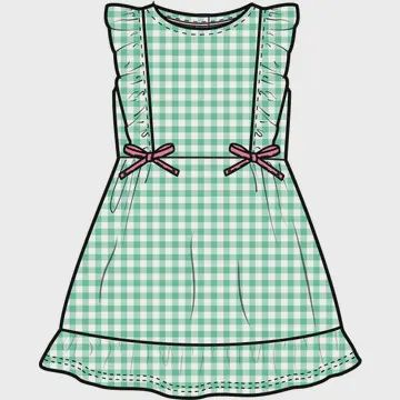 Girls Classic Spring Green Gingham