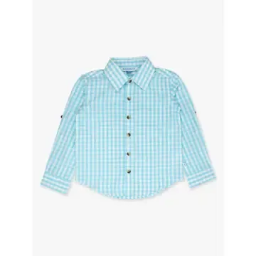 Blue Breeze Gingham Long Sleeve Button Down Shirt