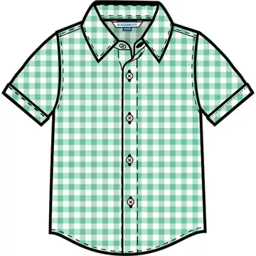 Gingham Short Sleeve Button Down Shirt
