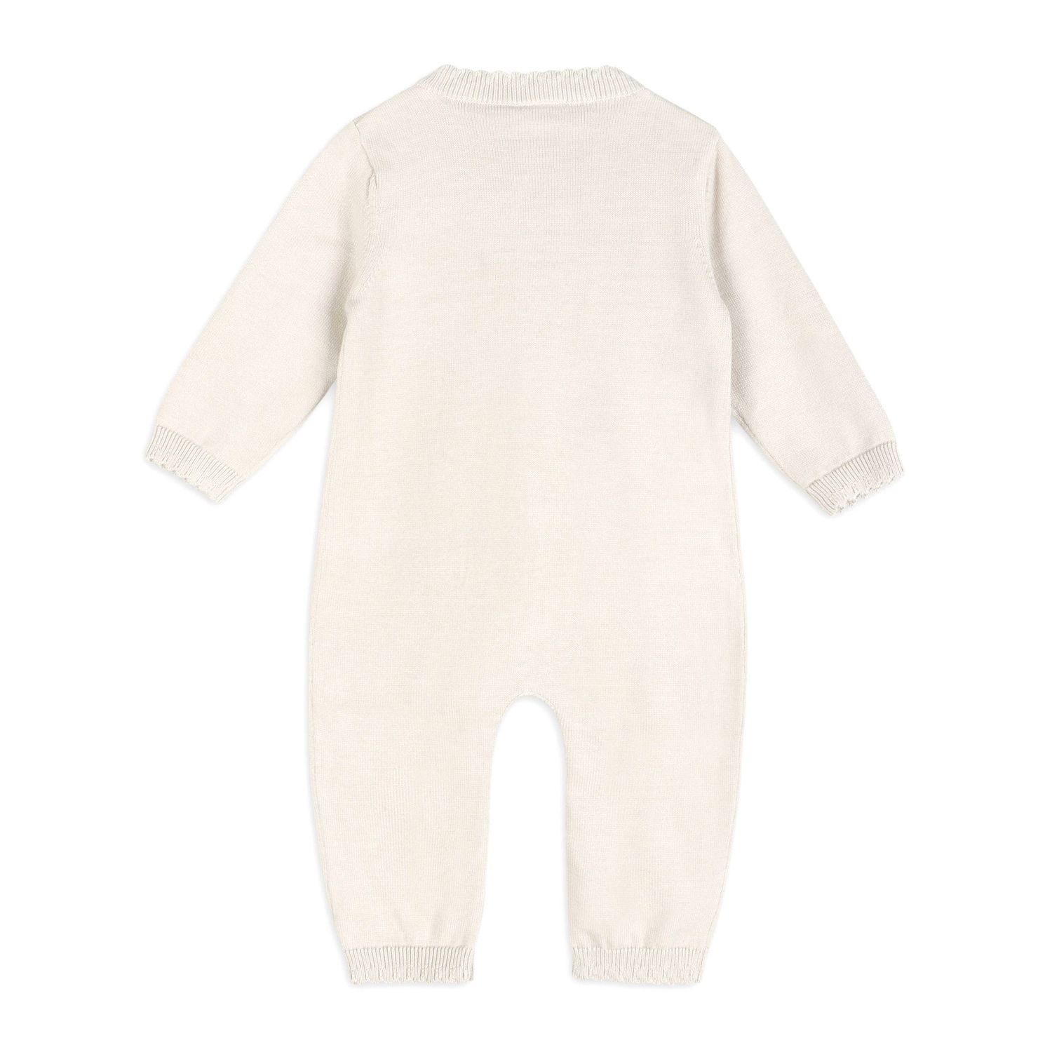 Evie Bow Pointelle Knit Baby Jumpsuit (Organic Cotton)