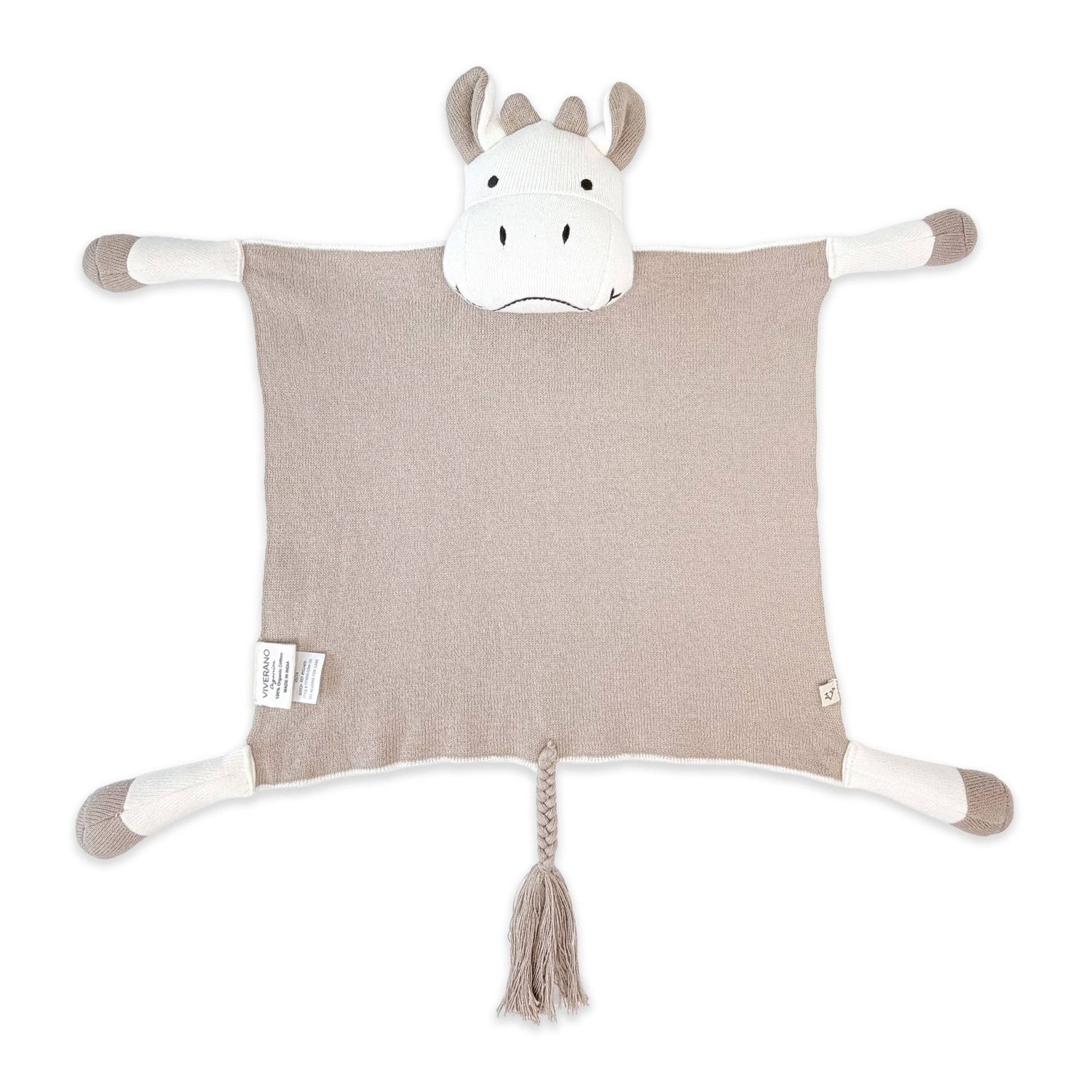 Cow- Organic Baby Lovey Security Blanket Cuddle Cloth