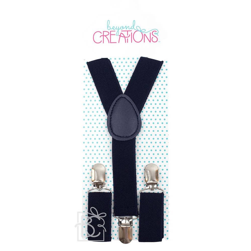 Adjustable Solid Color Suspenders, Color: Dark Navy, Size: Small (6 Months-4 Years)