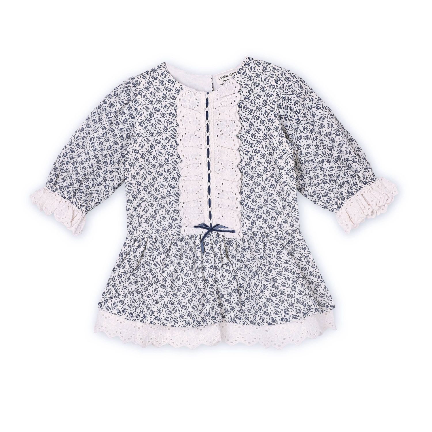 Floral Print &amp; Lace Baby Dress &amp; Bloomer (Organic Muslin)