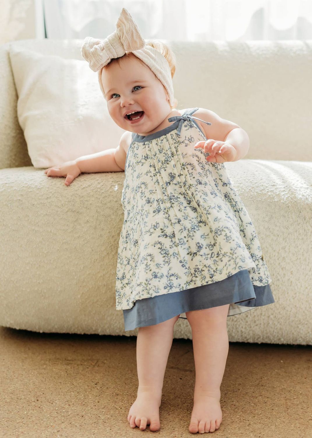 Lyla Floral Muslin Baby Dress +Bloomer (organic Cotton)