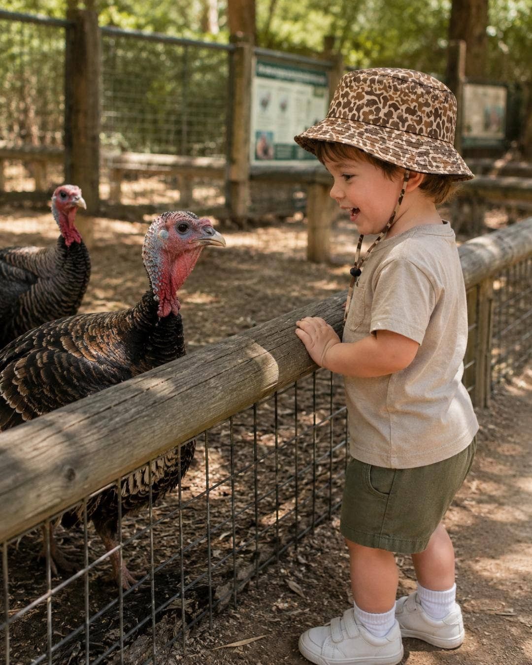 Toddler Kids Turkey Camo Bucket Hat
