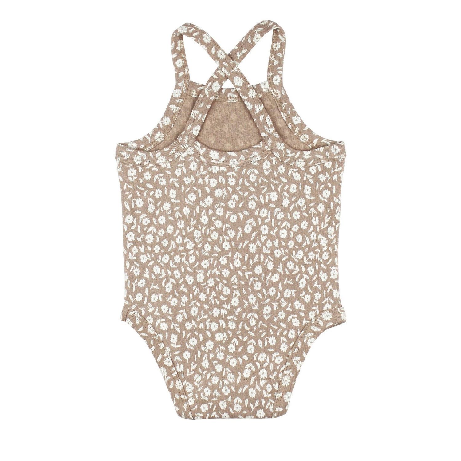 Oatmeal Ditsy Floral | Organic Criss-Cross Bodysuit and Ruffle Bloomer Set