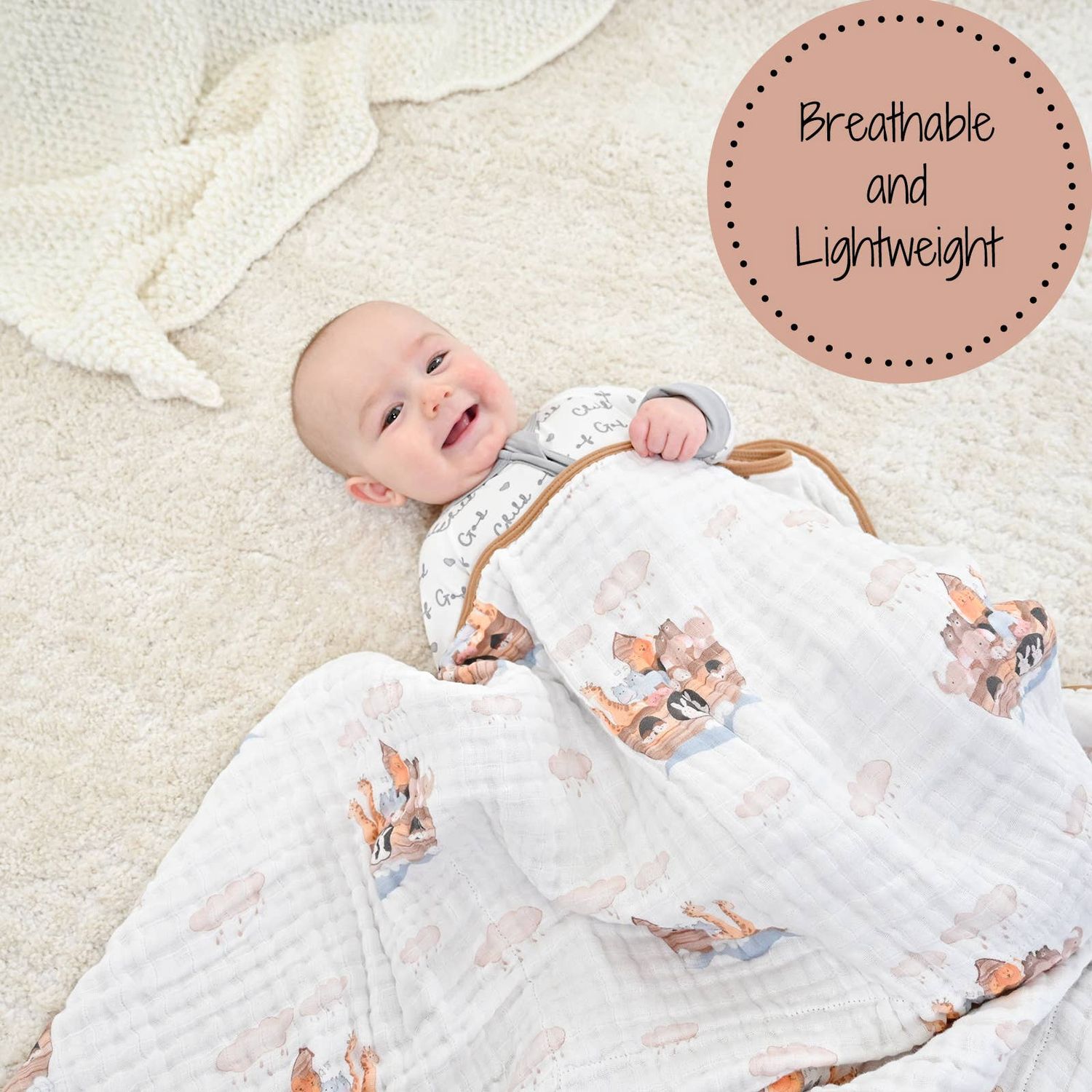 Muslin Quilt Baby &amp; Kids Blanket Noah's Ark