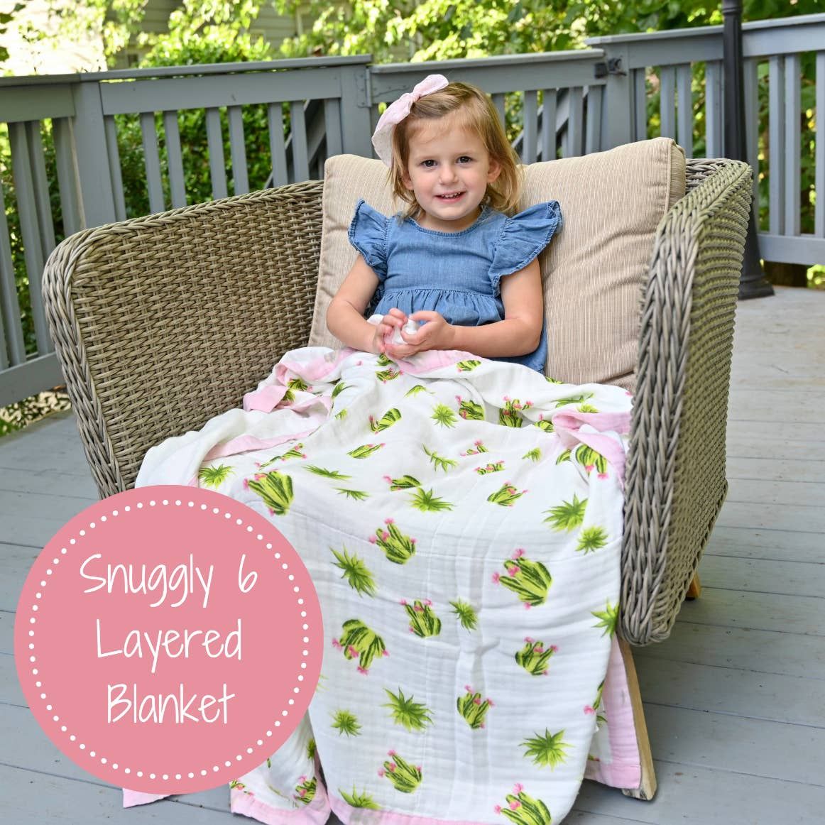 Muslin Quilt Baby &amp; Kids Blanket Succulent Cactus