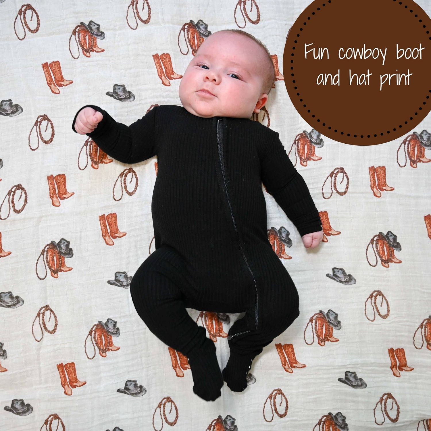 Baby Muslin Swaddle Blanket 47x47  Better In Boots
