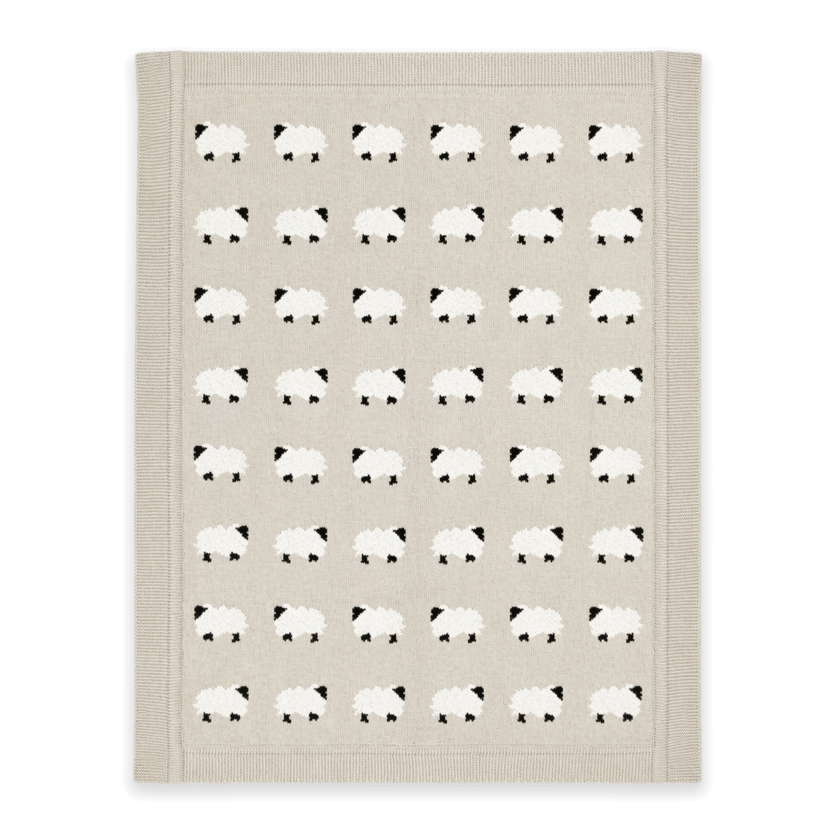 Furry Sheep - Organic Cotton Jacquard Knit Baby Blanket