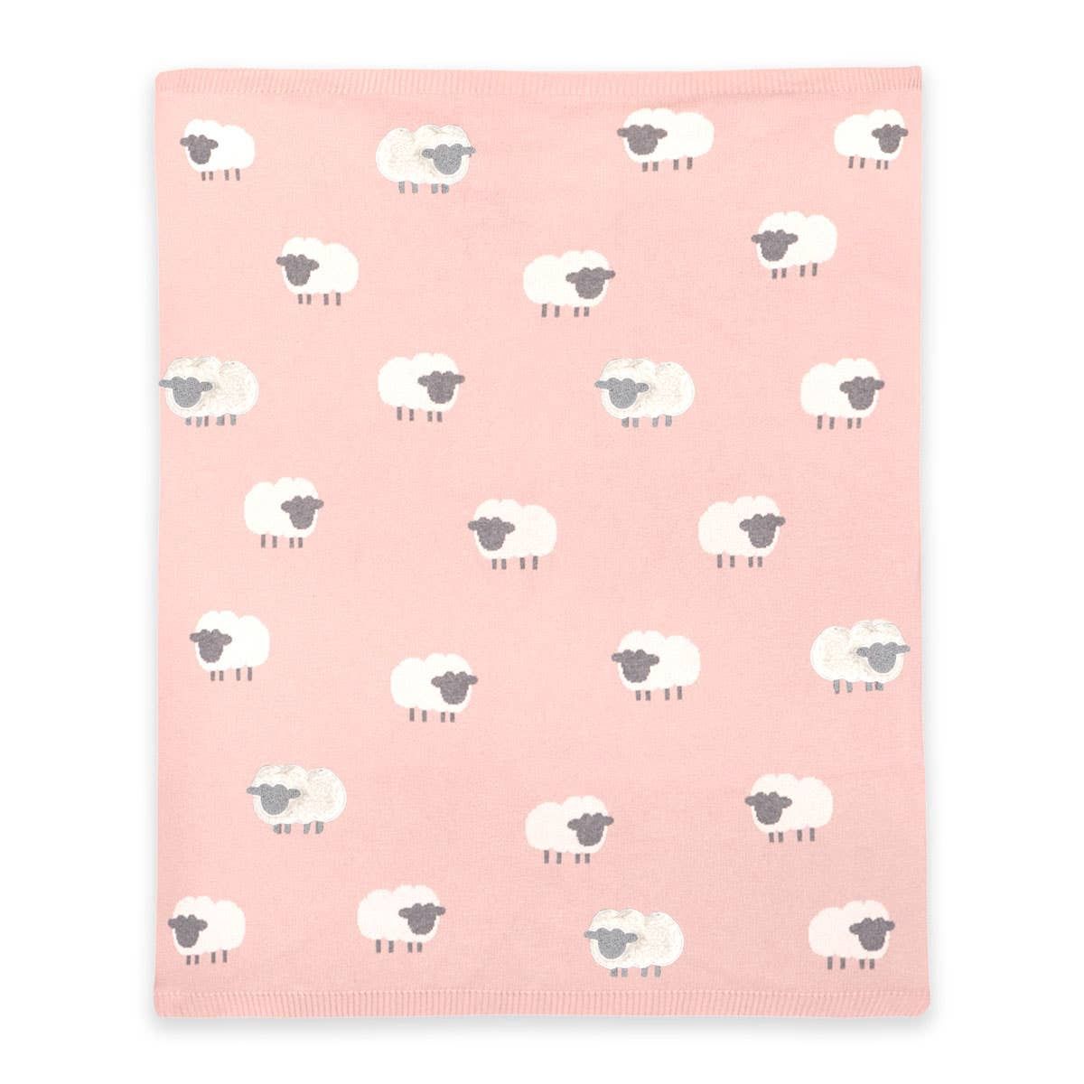 Woolly Lamb 3D - Organic Cotton Jacquard Knit Baby Blanket