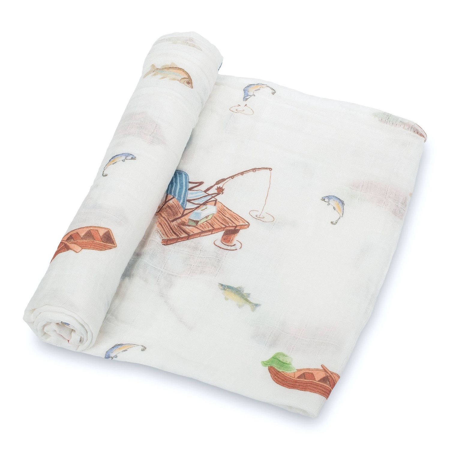 Muslin Quilt Baby &amp; Kids Blanket Gone Fishing