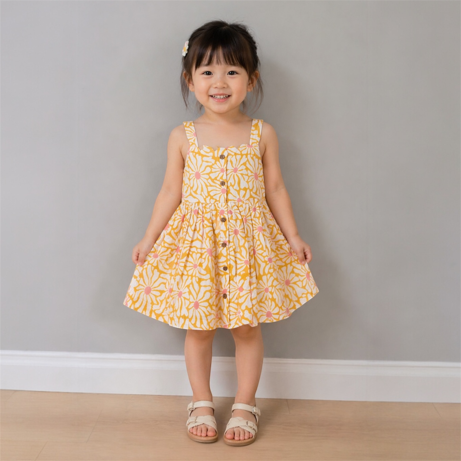Girls Block Print Cotton Summer Dress | Sustainable Artisan