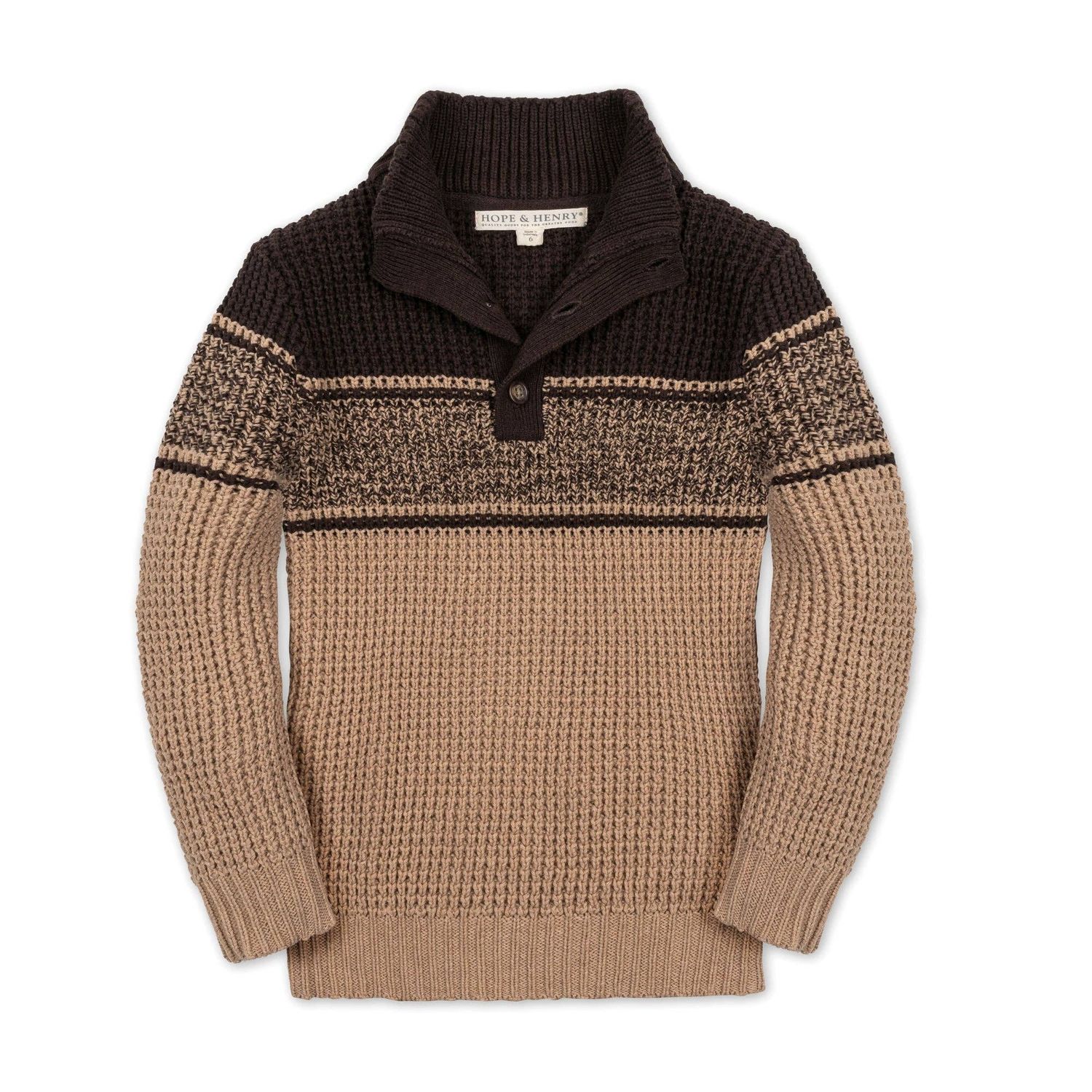 Organic Mock Neck Waffle Sweater Boy