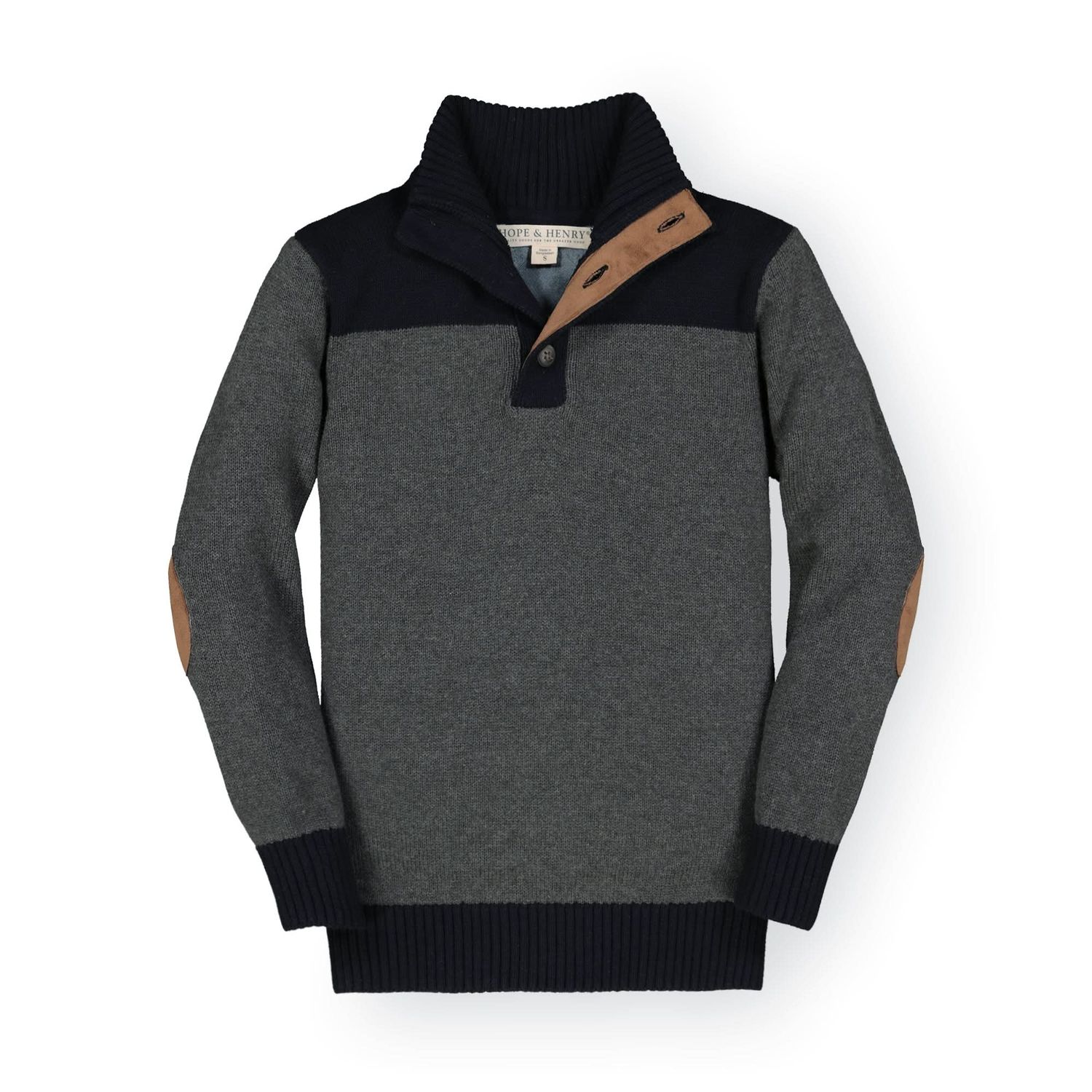 Contrast Sweater with Elbow Patches