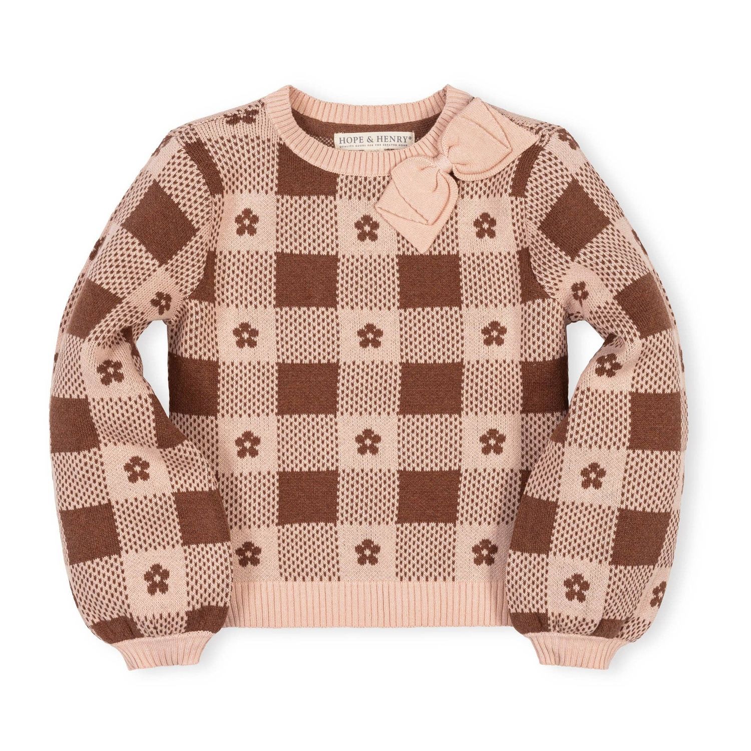 Organic Bow Detail Intarsia Sweater