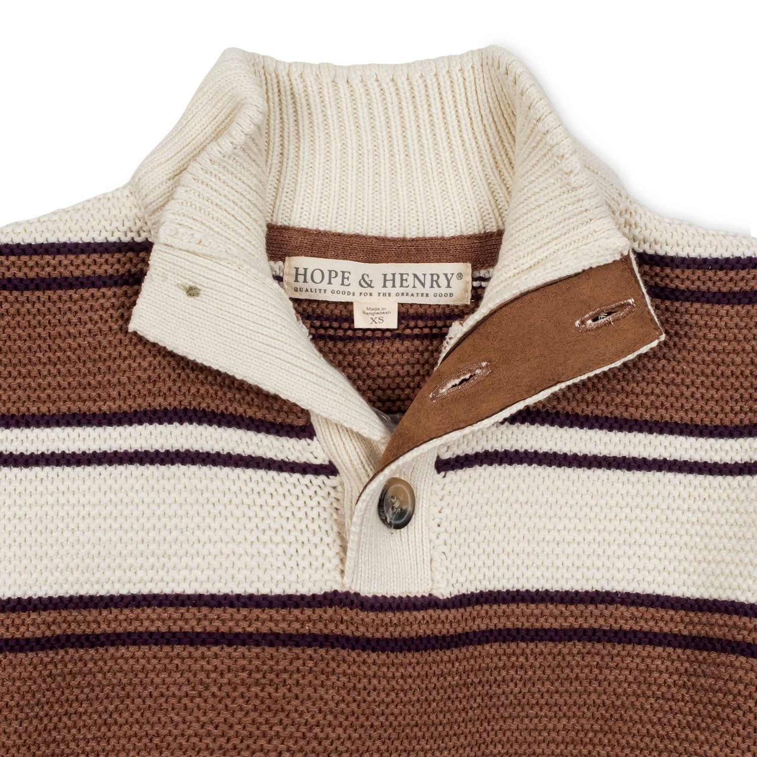 Organic Mock Neck Stripe Sweater Boy