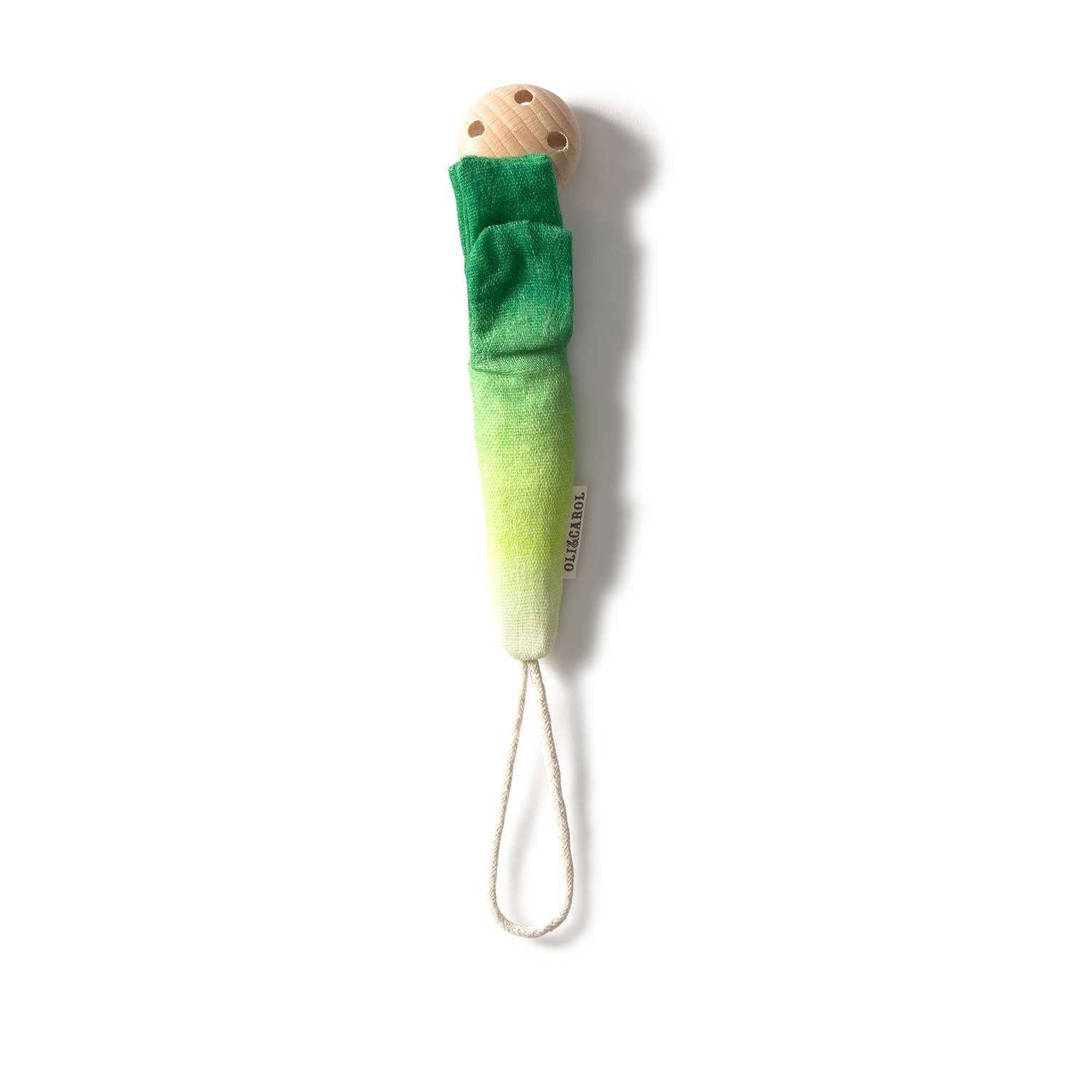 Luke the Leek Pacifier Clip