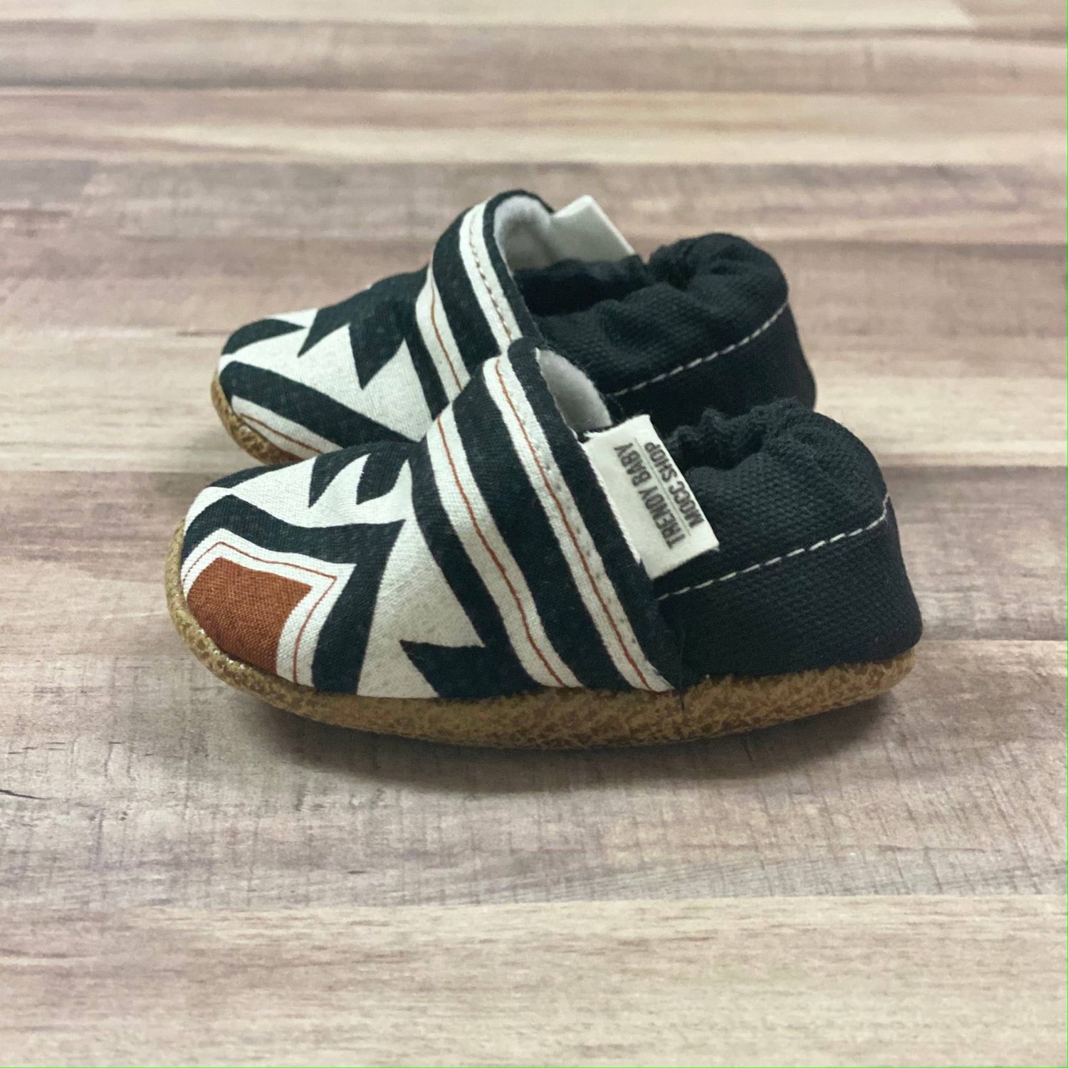Orange &amp; Black Tribal Moccasins