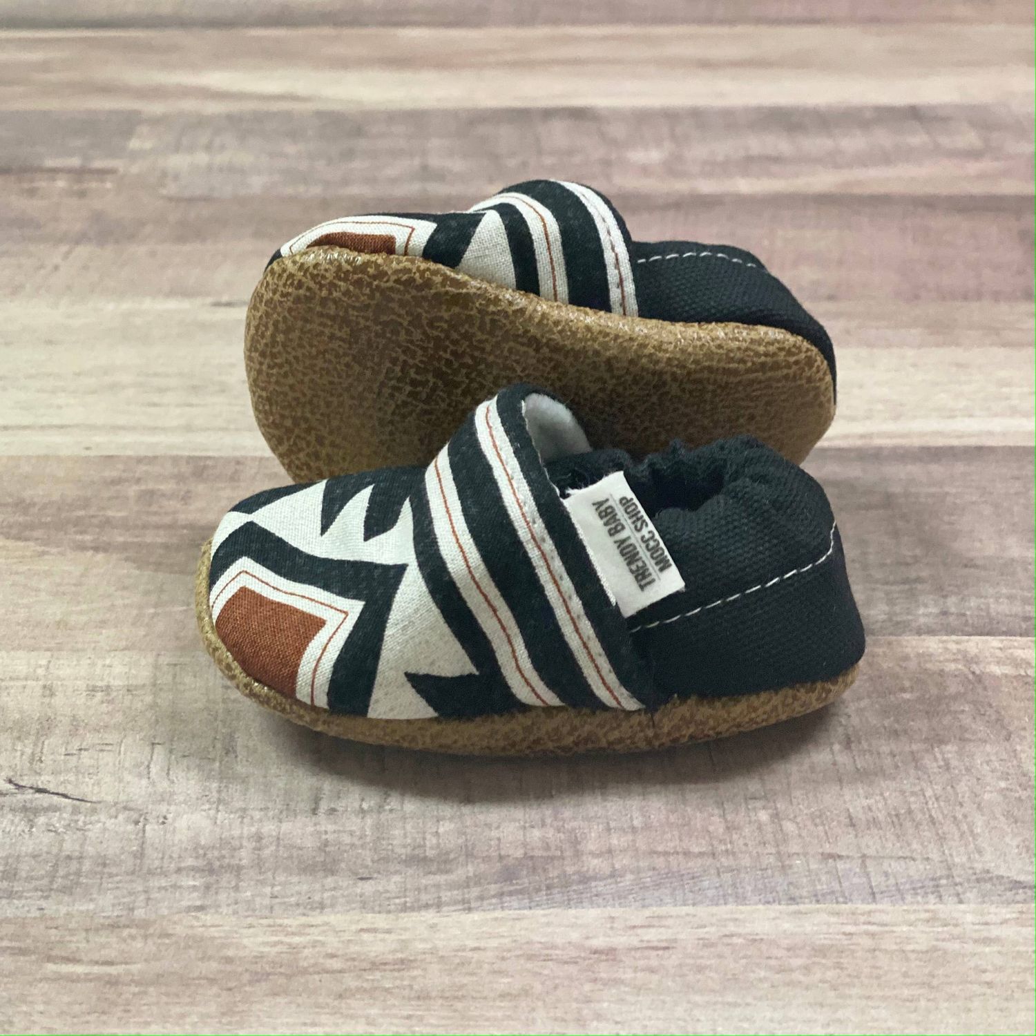 Orange &amp; Black Tribal Moccasins