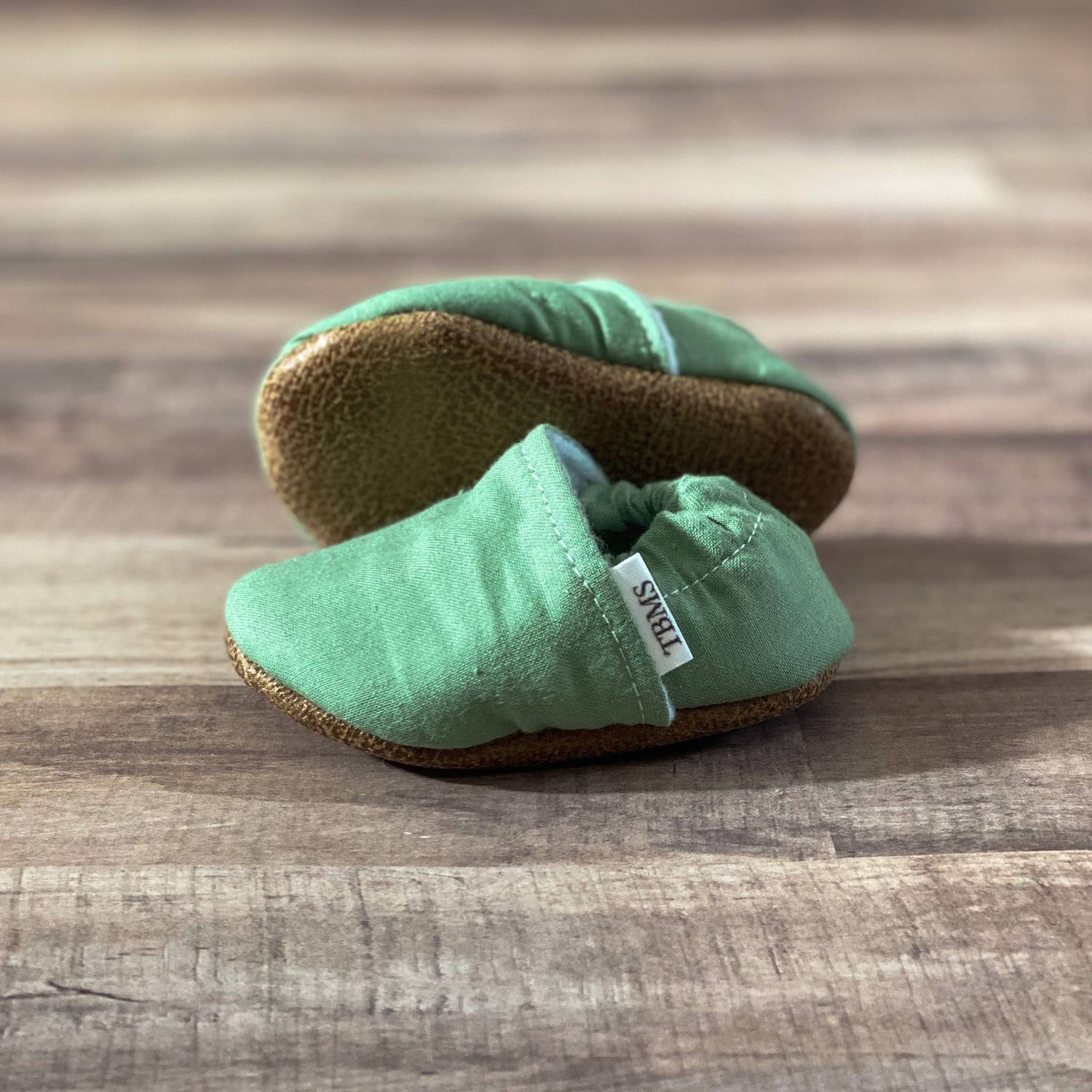 Green Moccasins, Size: 0-3 Months