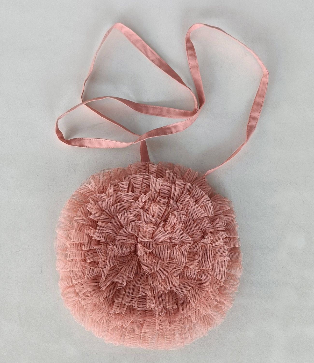 Dark Pink Tulle Quilted Ruffle Baby Purse
